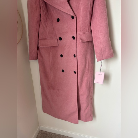 Avec Les Filles Blush Pink Double-Breasted Trench Coat - Picture 3 of 6